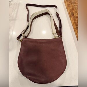 Madewell Burgundy and Cream Crossbody Bag